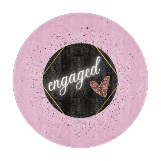 Verlobt Glam Pastel Schneidebrett (Vorderseite)