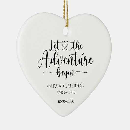 Verlobt Lass Das Abenteuer beginnt Keramik Ornament (Rechts)