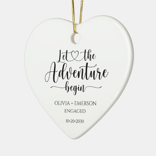 Verlobt Lass Das Abenteuer beginnt Keramik Ornament (Links)