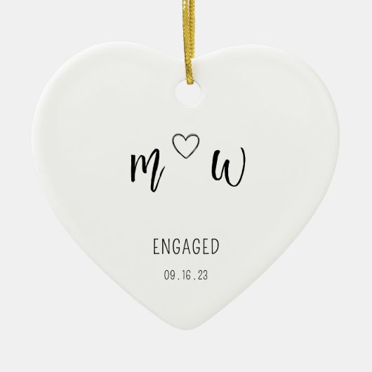 Verlobt Minimalistisch Keramik Ornament (Vorne)