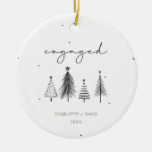 Verlobt Minimalistische Weihnachten Keramik Ornament (Vorne)