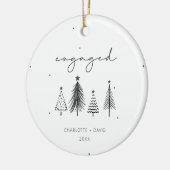 Verlobt Minimalistische Weihnachten Keramik Ornament (Links)
