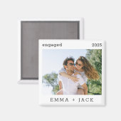 Verlobt Modernes Minimalistisches Foto Erste Weihn Magnet (Vorderseite/Rückseite)