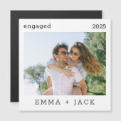 Verlobt Modernes Minimalistisches Foto Magnetkarte (Vorne/Hinten)