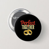 Verlobt Perfect Together Gold Wedding Bands Bride Button (Vorne & Hinten)