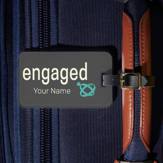 Verlobt Rings Couples Bachelor Party oder Hochzeit Gepäckanhänger (Vorderseite Insitu 4)