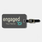 Verlobt Rings Couples Bachelor Party oder Hochzeit Gepäckanhänger (Vorderseite horizontal)