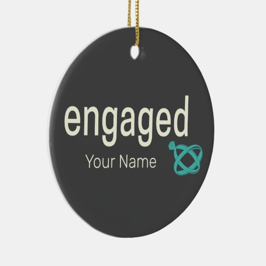 Verlobt Rings Couples Bachelor Party oder Hochzeit Keramik Ornament (Rechts)