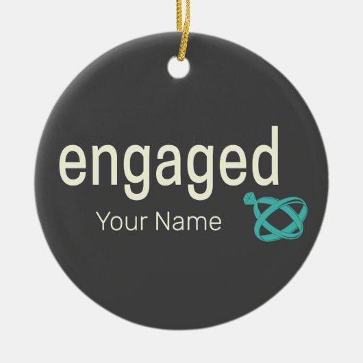 Verlobt Rings Couples Bachelor Party oder Hochzeit Keramik Ornament (Vorne)