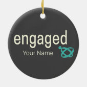 Verlobt Rings Couples Bachelor Party oder Hochzeit Keramik Ornament (Hinten)