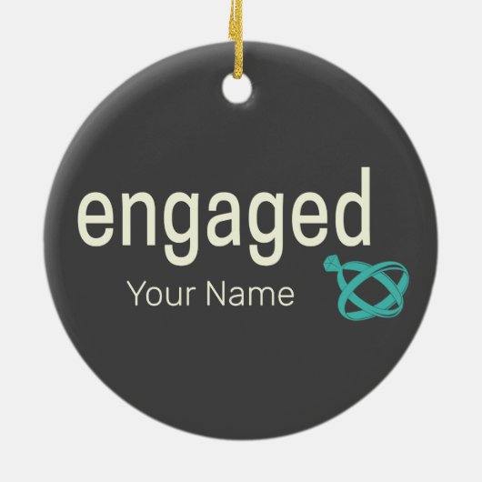 Verlobt Rings Couples Bachelor Party oder Hochzeit Keramik Ornament (Hinten)