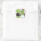 Verlobt Runder Aufkleber (Tasche)
