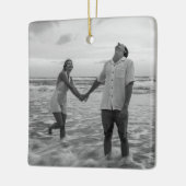 Verlobt Schwarz und Weiß Erstes Foto Keramikornament (Links)