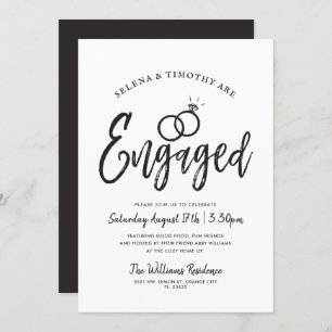 Verlobt  Script Letter Style  Minimal Einladung