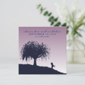 Verlobte Ankündigung Datum freihalten: lila (Stehend Vorderseite)