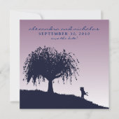 Verlobte Ankündigung Datum freihalten: lila (Vorderseite)