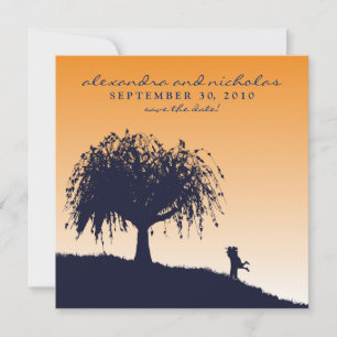 Verlobte Ankündigung Datum freihalten: orange