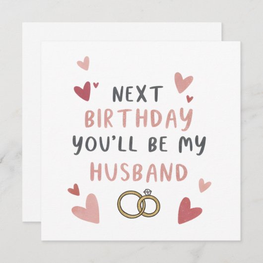 Verlobte Birthday Card (Vorne/Hinten)