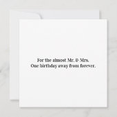 Verlobte Birthday Card (Rückseite)