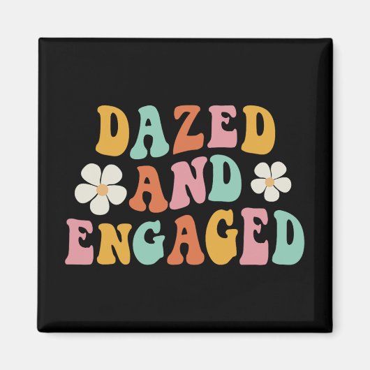 Verlobte Blume Groovy Bachelorette Teil Magnet (Vorne)