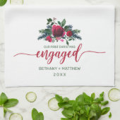 Verlobte Blumenzwiebeln-Rote Rose Geschirrtuch (Gefaltet)