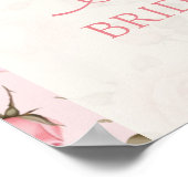 Verlobte-Brautparty für Vintage Rosa Liebe Poster (Ecke)