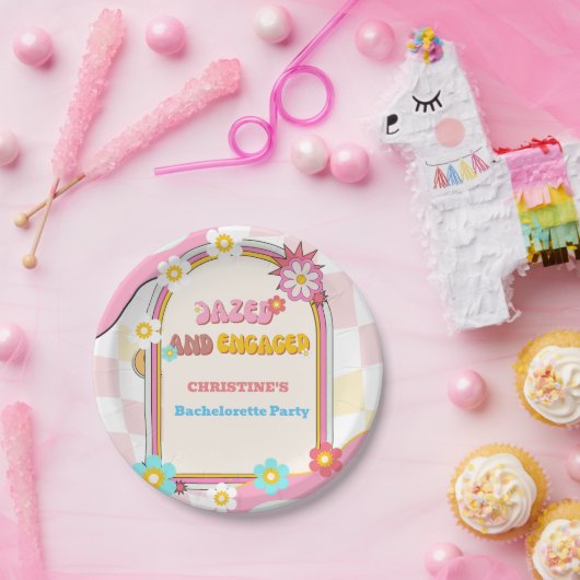 Verlobte Dekoration im Junggeselinnen-Abschied der Pappteller (Party)