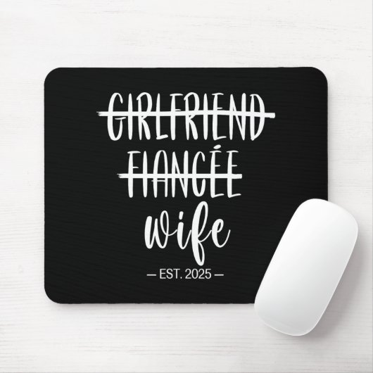 Verlobte Ehefrau 2025 Just Married Wedding H Mousepad (Mit Mouse)