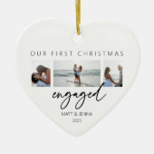 Verlobte Erstweihnachtsdekoration Keramik Ornament (Vorne)