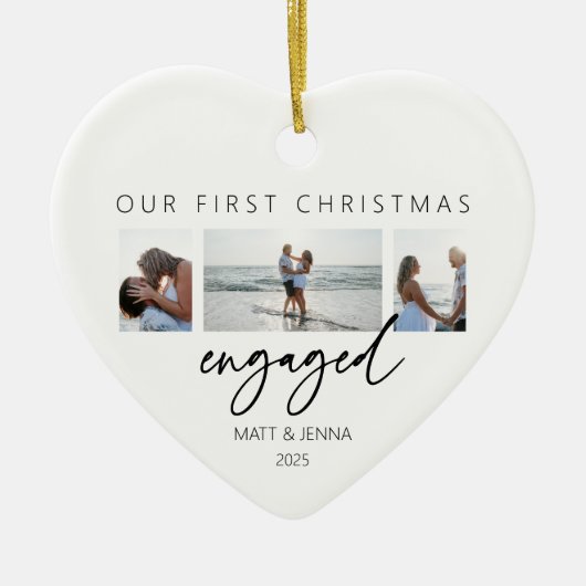 Verlobte Erstweihnachtsdekoration Keramik Ornament (Vorne)