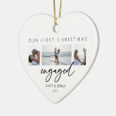 Verlobte Erstweihnachtsdekoration Keramik Ornament (Links)