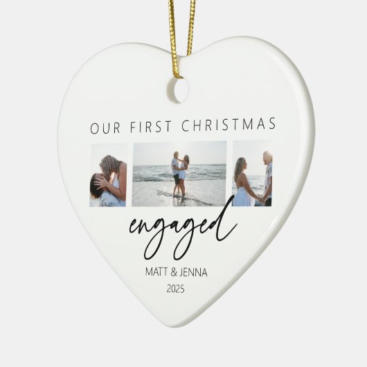 Verlobte Erstweihnachtsdekoration Keramik Ornament (Links)