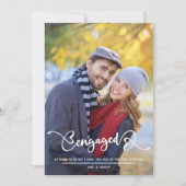 Verlobte Foto- und HerzScript-Verlobung Ankündigung (Vorderseite)