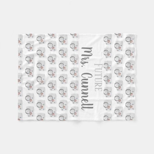 Verlobte Frau Future Bride Ring Fleecedecke (Vorderseite (Horizontal))