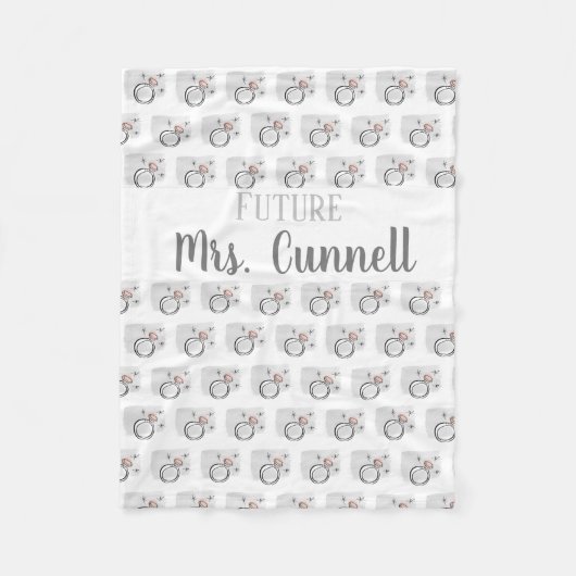 Verlobte Frau Future Bride Ring Fleecedecke (Vorderseite)