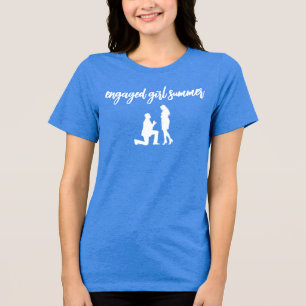 Verlobte Girl Summer Niedlich Vorschlag Verlobung Tri-Blend Shirt