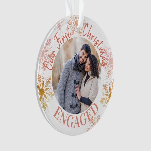 Verlobte Goldbrust-Schneeflocken Ornament (Vorderseite)