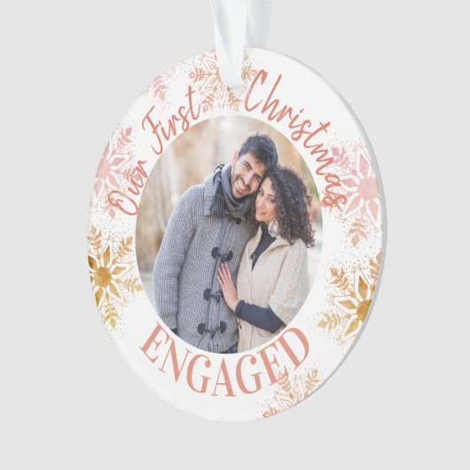 Verlobte Goldbrust-Schneeflocken Ornament (Vorderseite)