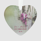Verlobte Hochzeits-Paar-erstes Weihnachten Ornament (Rückseite)