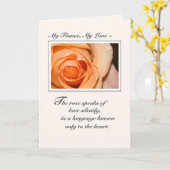 Verlobte, Jubiläum Liebe Orange Rose Karte (Gelbe Blume)