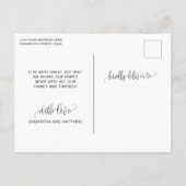 Verlobte Kalligrafie in Black, Foto-Verlobung Ankündigungspostkarte (Rückseite)