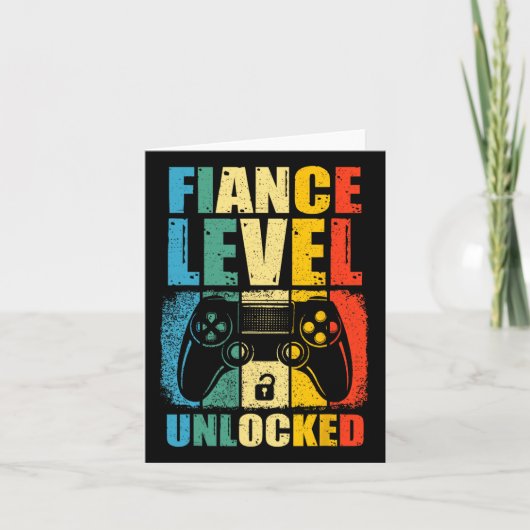 Verlobte-Level-Unlock-Wedding-Gamer-Groom zu Bl Karte (Vorderseite)