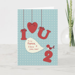 Verlobte, Liebe Sie, auch Vogel Valentine Feiertagskarte