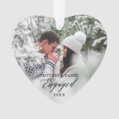 Verlobte moderne Kalligrafie Luple Foto Herzstück Ornament (Vorderseite)