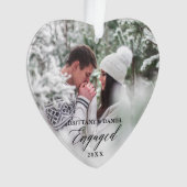 Verlobte moderne Kalligrafie Luple Foto Herzstück Ornament (Vorderseite)