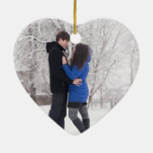 Verlobte Navy Blue Gold Rose Keramik Ornament (Hinten)