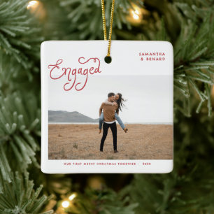 Verlobte Paare Foto Whimsical Keramikornament