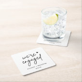 Verlobte Partei für Minimalistisches modernes Enga Rechteckiger Pappuntersetzer (Vor Ort)