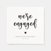 Verlobte Partei für Minimalistisches modernes Enga Serviette (Vorderseite)