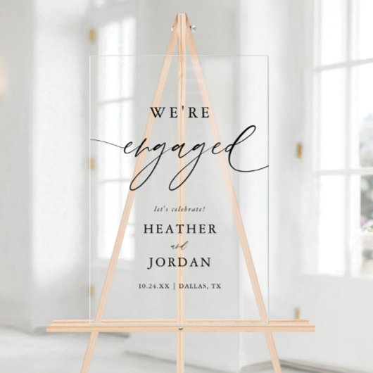 Verlobte Partei für zeitgemäßes kalligrafisches En Acrylschild